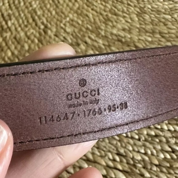 Gucci Interlocking Gg Dark Brown Leather Belt Silver Hardware 114647 95/38 - Picture 4 of 9